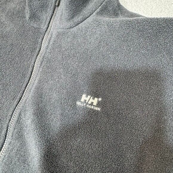 Helly Hansen Jacket Men Medium Black Fleece Pullover Workwear Zip Outdoor Y2K - Picture 7 of 14